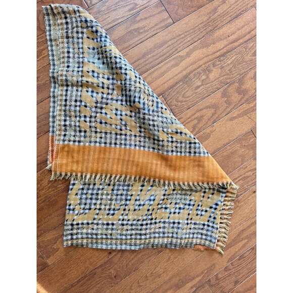 PERUVIAN CONNECTION Elegant Wool Cotton Knit Scarf Fall Pumpkin Season - Picture 4 of 7